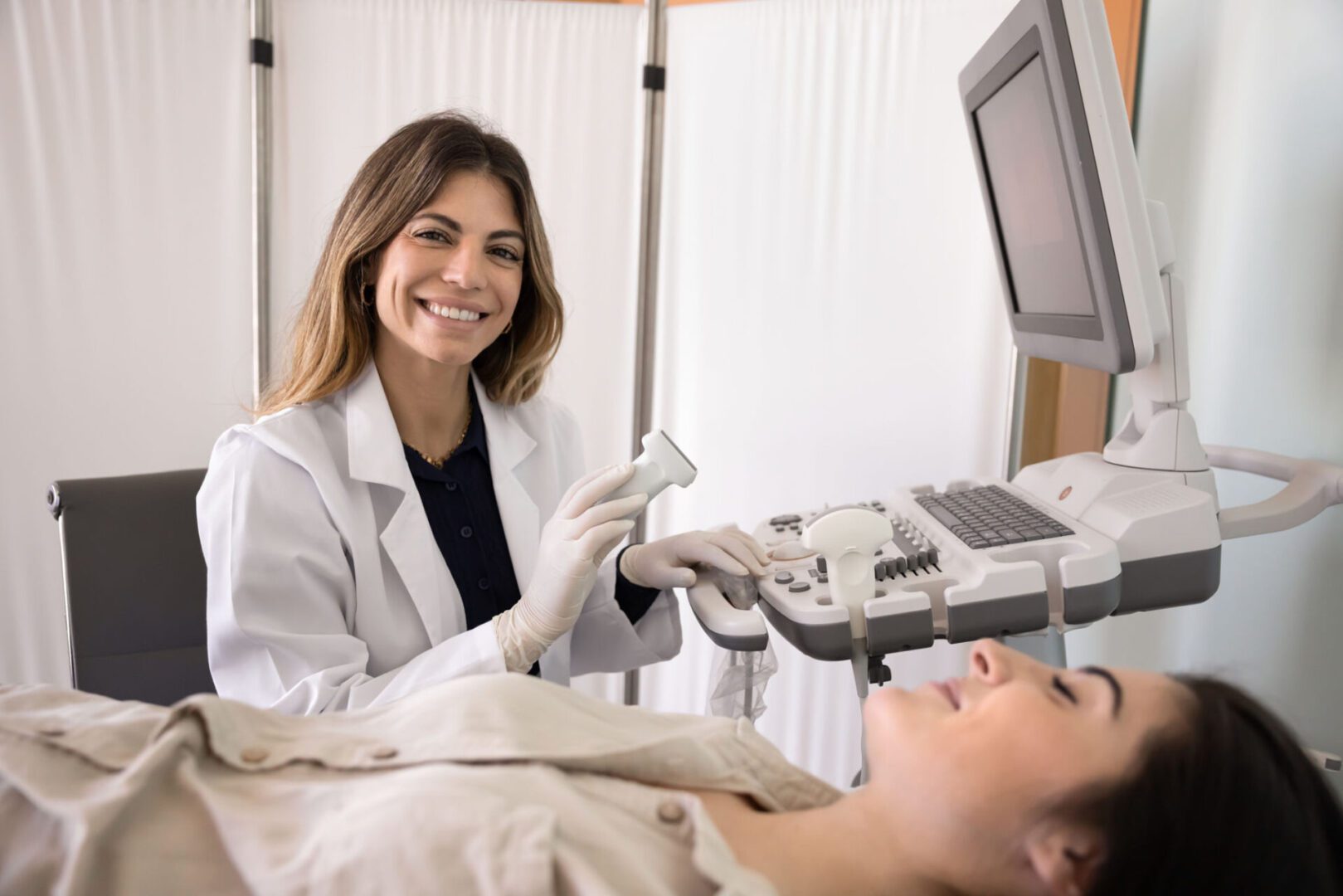 Medical professional conducting patient examination